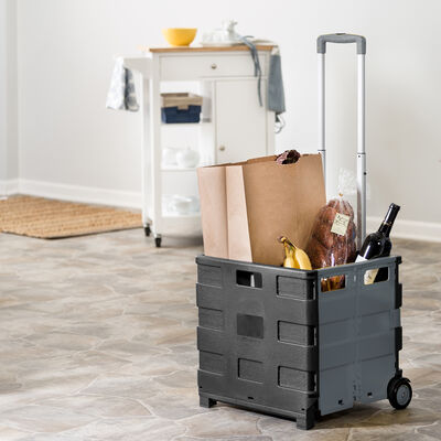 Honey Can Do Fold-Up Rolling Storage Cart with Handle