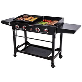 Royal Gourmet 4-Burner Gas Grill & Griddle Combo with Folding Legs, 48,000 BTUs