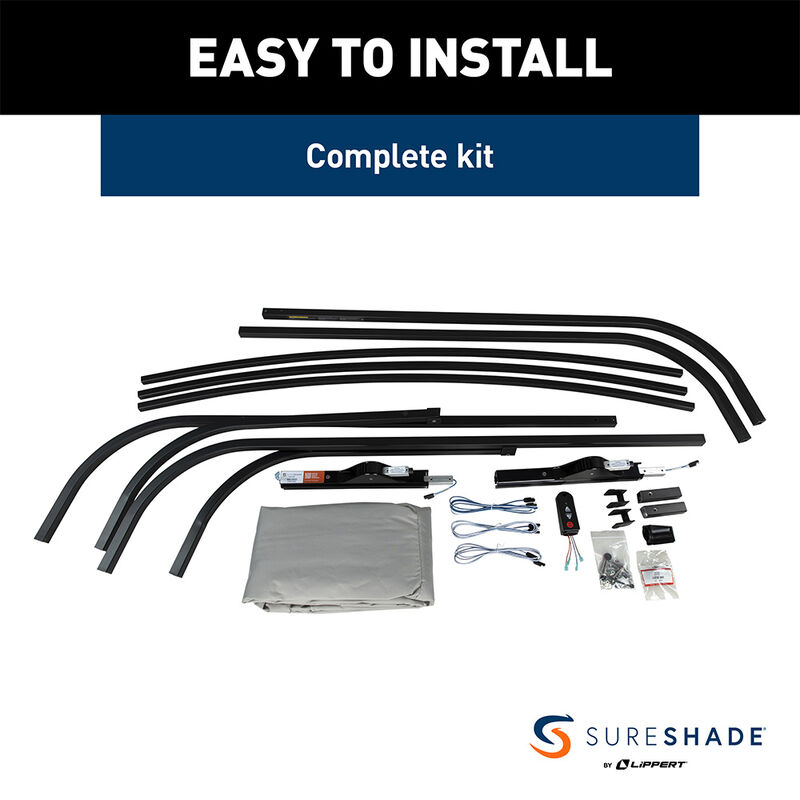 SureShade Pontoon Power Bimini Top, Black Frame image number 6