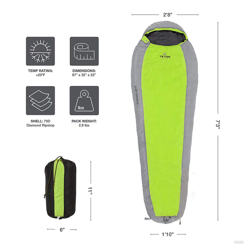 Tenton Sports TrailHead Ultralight Mummy Sleeping Bag image number 3