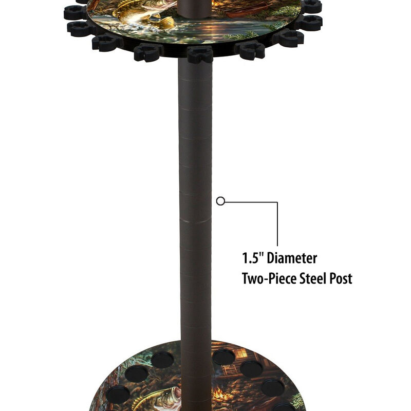 Rush Creek Creations Bass 16-Rod Round Rack image number 4
