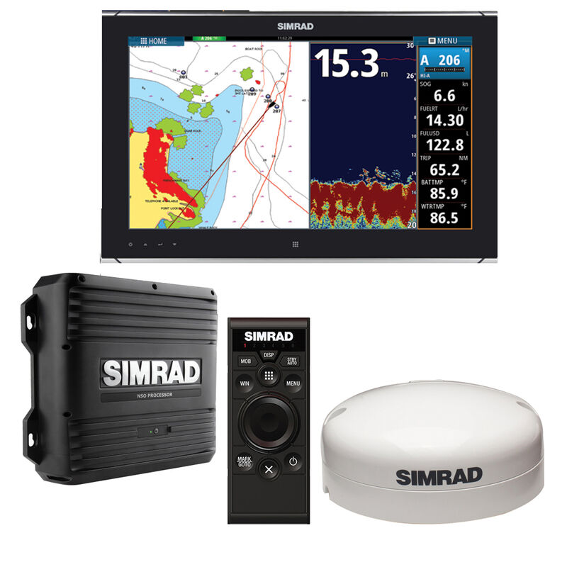 Simrad NSO evo2 Dual 19" Multi-Touch Monitor Bundle with OP50 & GS25 GPS Antenna image number 1