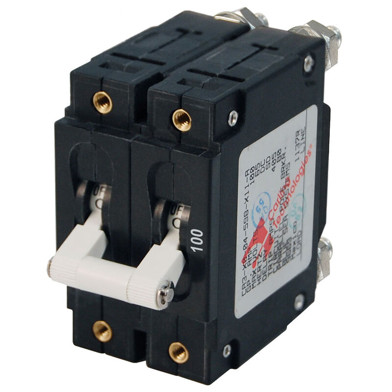 Blue Sea Systems C-Series Toggle Switch Circuit Breaker, Double Pole 100 Amp image number 1