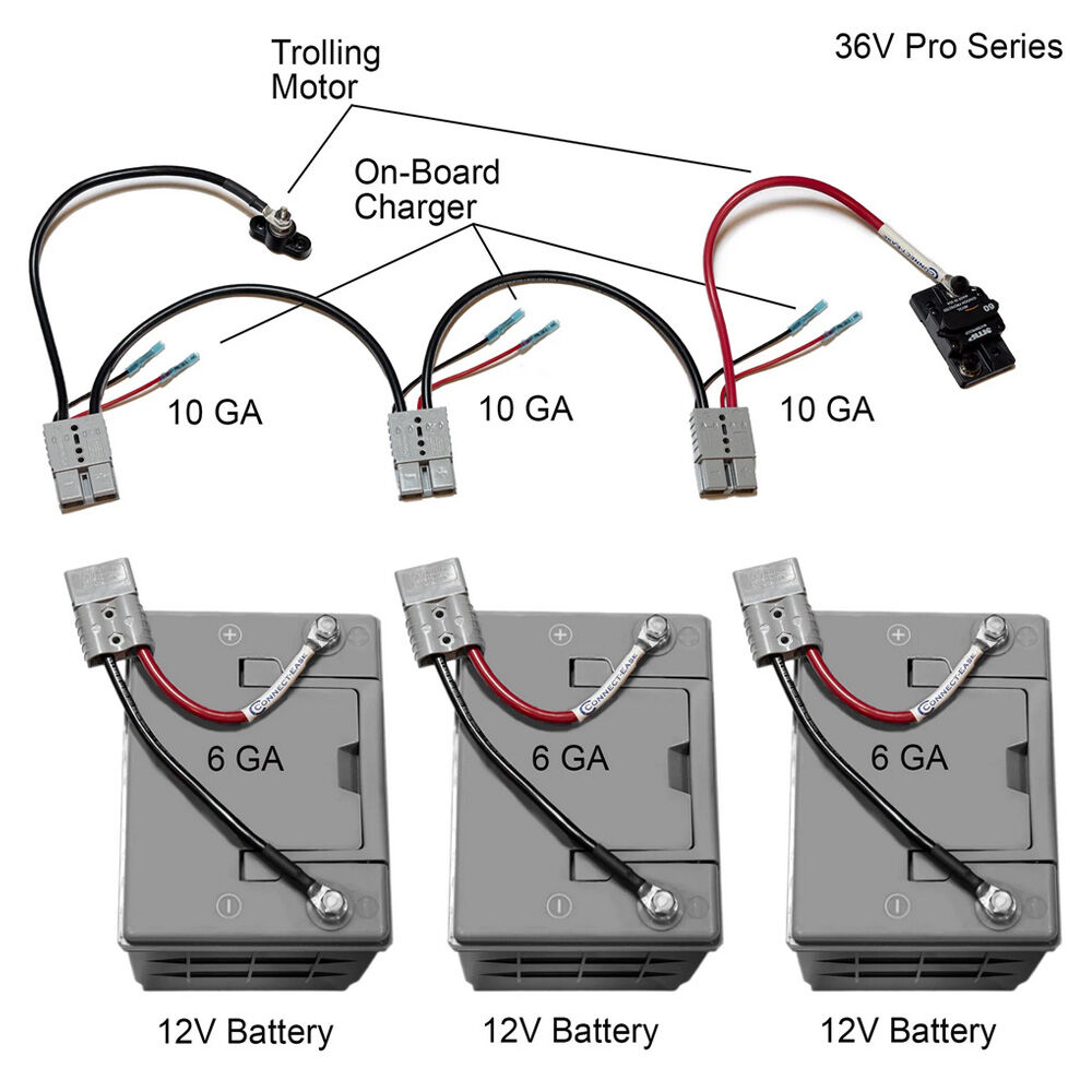 6-Gauge 36V PRO Trolling Motor Kit w/ Onboard Charging