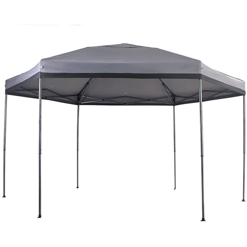 Hexagon Pop Up Canopy 12' x 10' Tent, Gray image number 1