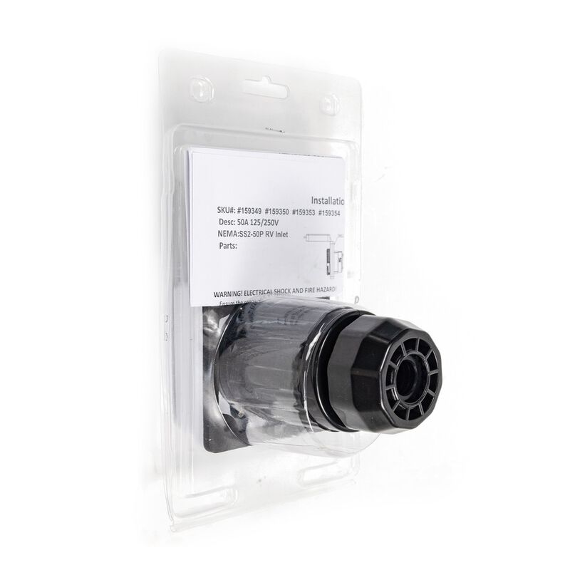 Electric World 50A RV Inlet in White w/Stainless Steel Cover image number 10