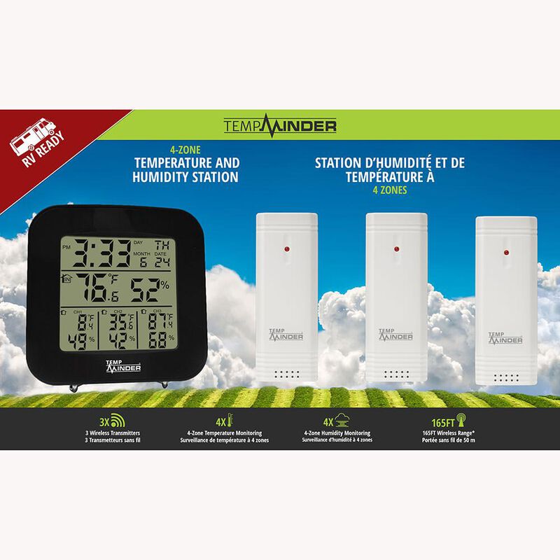 TempMinder® 4-Zone Temperature & Humidity Station image number 2