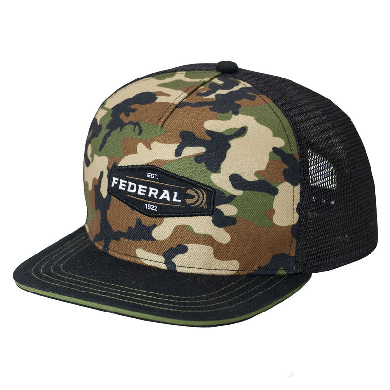 Federal Ammunition Men’s Camouflage Trucker Cap with Flat Brim image number 1