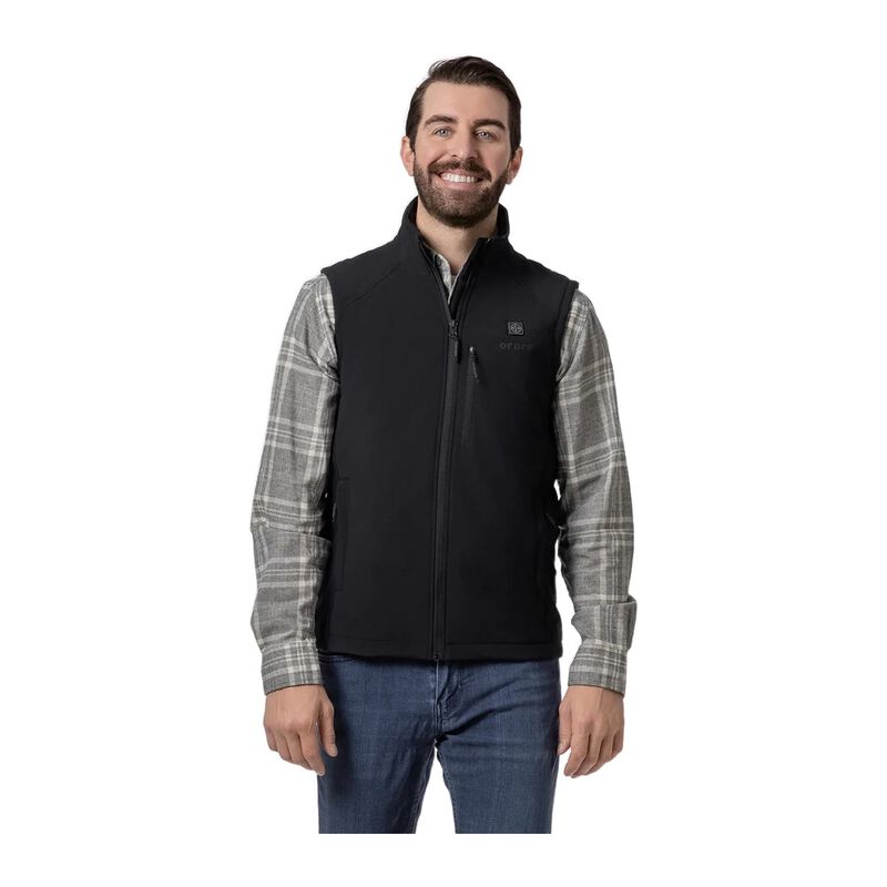 ORORO Men's Heated Softshell Vest with Lower Back Heating