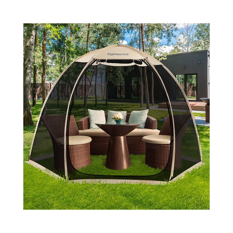 Eighteentek Pop-Up Screen House Tent, 10' x 10', Beige image number 6