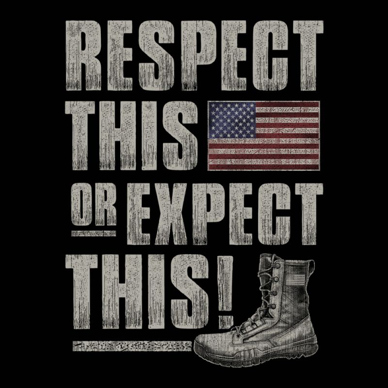 Buck Wear Men's Edgy Americana Respect This Short-Sleeve Tee image number 3