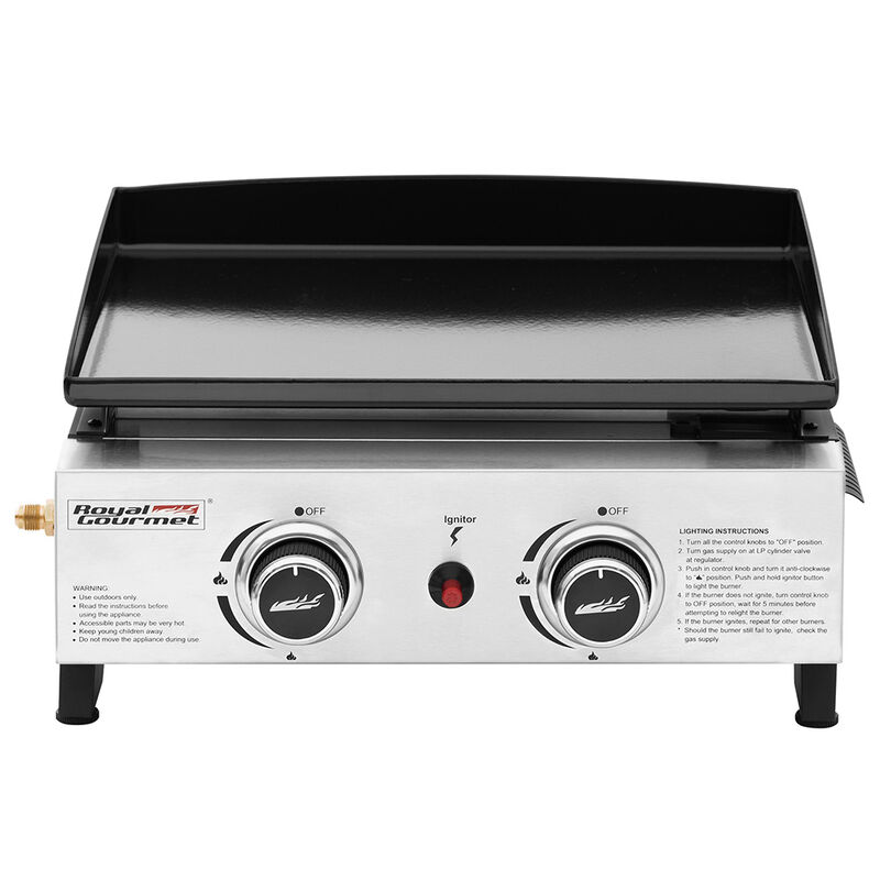 Royal Gourmet Portable 17" 2-Burner Tabletop Gas Griddle image number 2