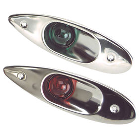Stainless Steel Flush-Mount Side Lights, pair