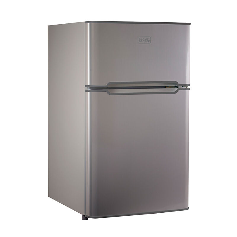 Black+Decker 3.1 cu. ft. 2-Door Mini Fridge with Freezer, VCM Stainless Look