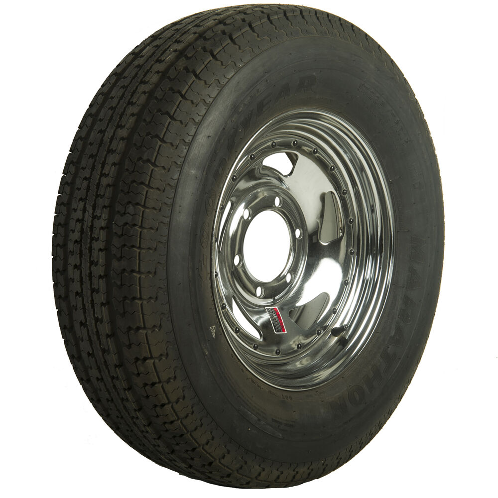 Goodyear Marathon 225/75 R 15 Radial Trailer Tire, 6Lug Chrome