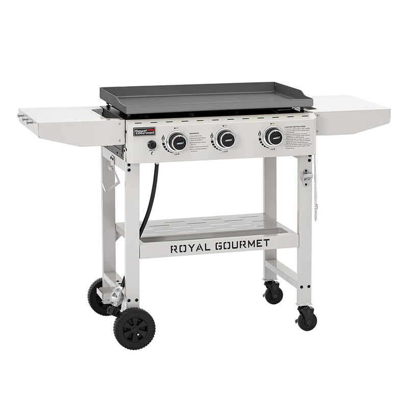 Royal Gourmet 28" 3-Burner Propane Griddle w/ Side Shelves image number 6