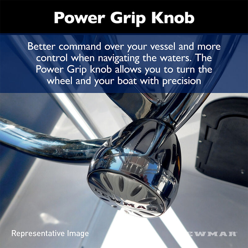 Lewmar Power Grip Boat Steering Wheel with 5/8" Welded Nut - 15.5" Stainless Steel image number 3