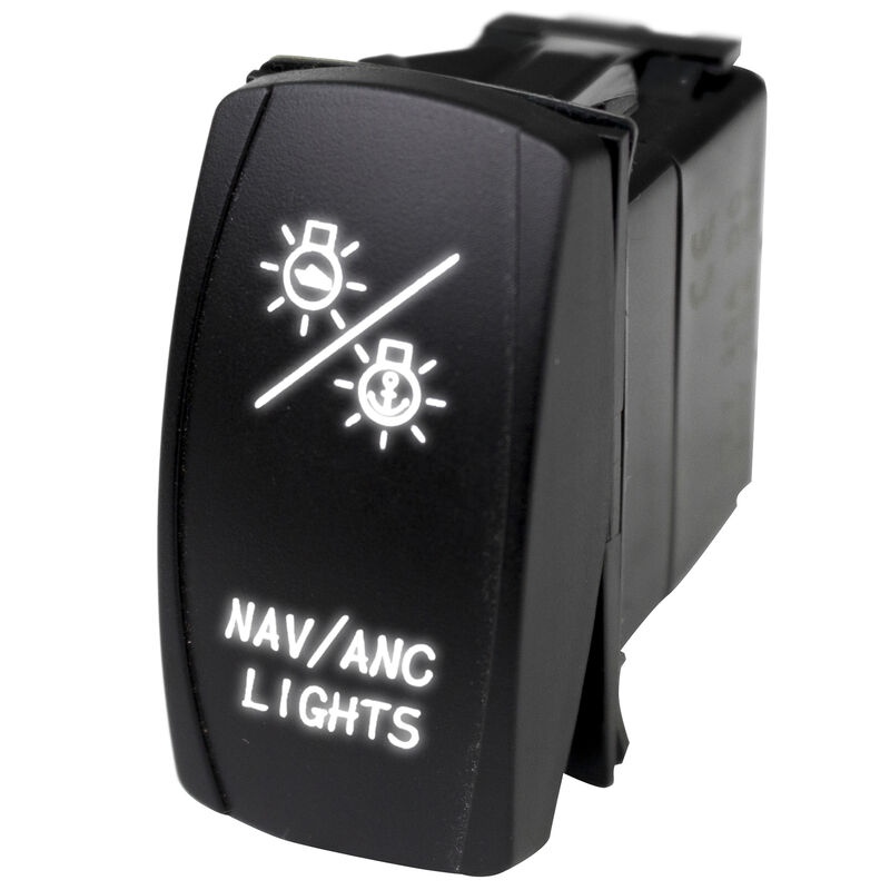 Race Sport LED Rocker Switch with White LED Radiance – NAV Lights image number 1