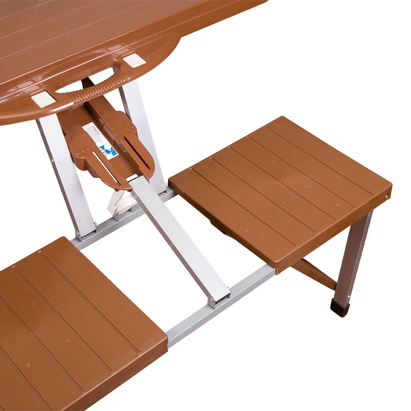 Stansport Picnic Table and Umbrella Combo, Brown image number 4