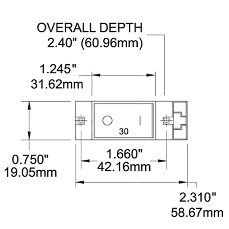 Blue Sea AC/DC Circuit Breaker A-Series Flat Rocker Switch, Single Pole, 40A image number 2