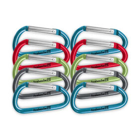 Avalanche 10 Pack Carabiners &ndash; Aluminum, 25 lbs Capacity