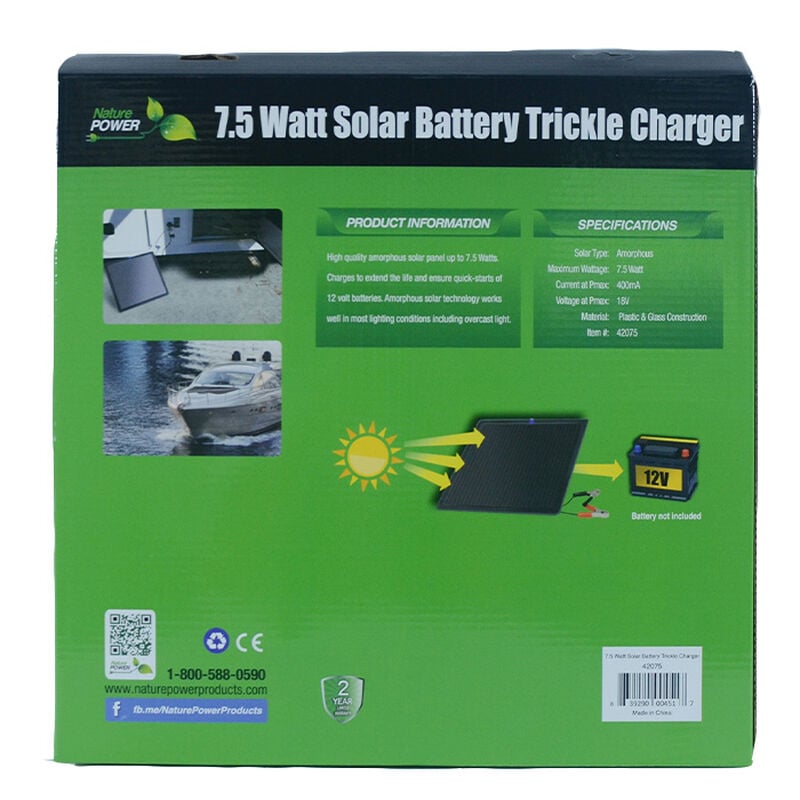 Nature Power 7.5 Watt Solar Battery Trickle Charger image number 4