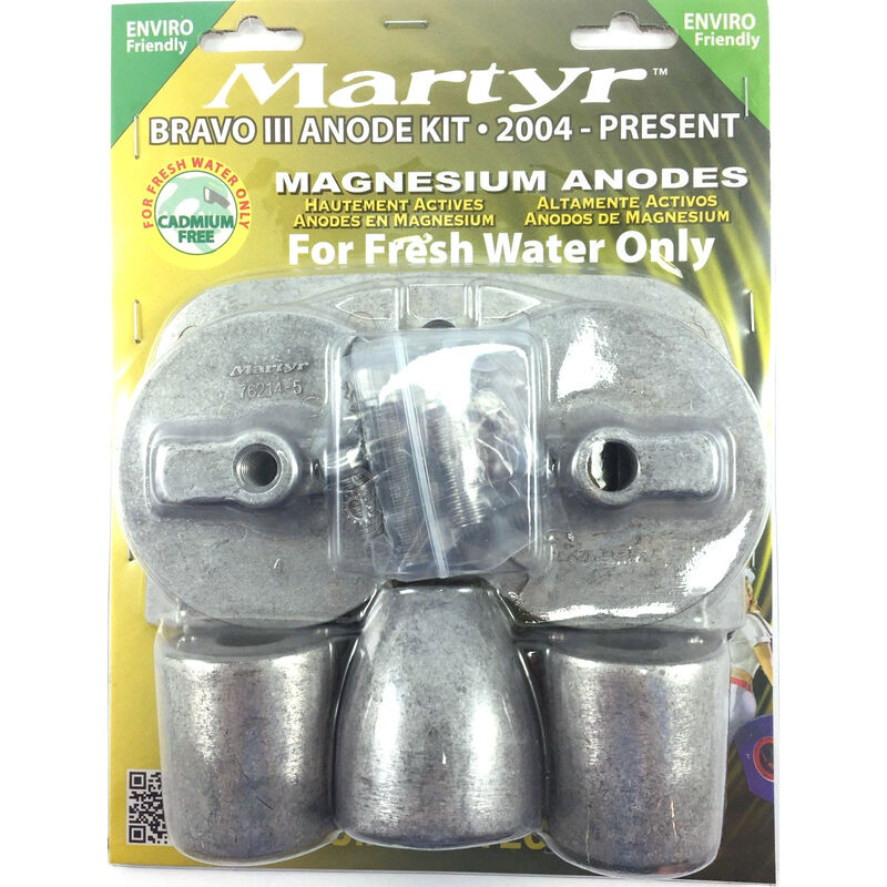 Martyr Mercury Anode Kit for Bravo III Engines, 2004-Present - Magnesium image number 1