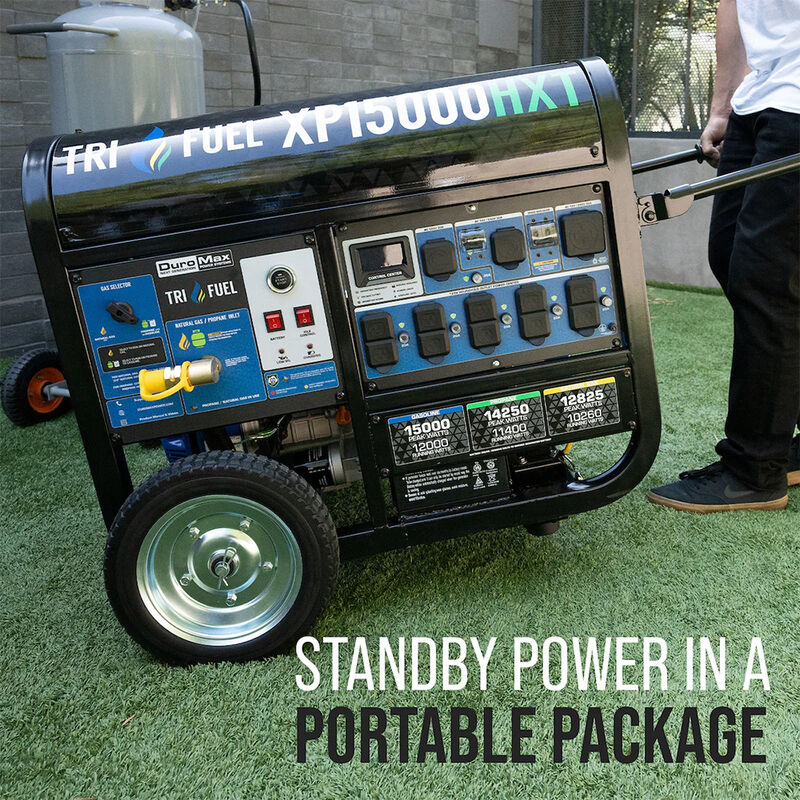 DuroMax 15,000-Watt Electric Start Tri-Fuel Portable Generator image number 5