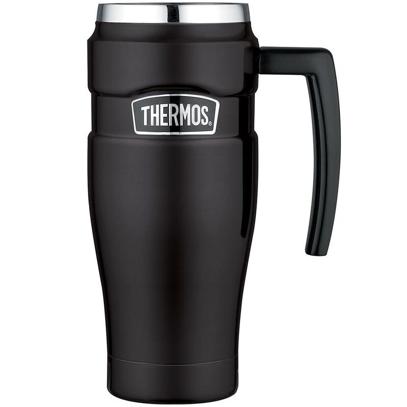 Thermos Stainless Steel King Vacuum-Insulated 16-Oz. Travel Mug, Matte Black image number 1