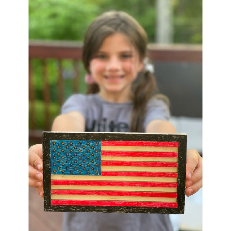 Flags of Valor Veteran Made Wooden 2-Pack USA Flag Build Kit image number 5