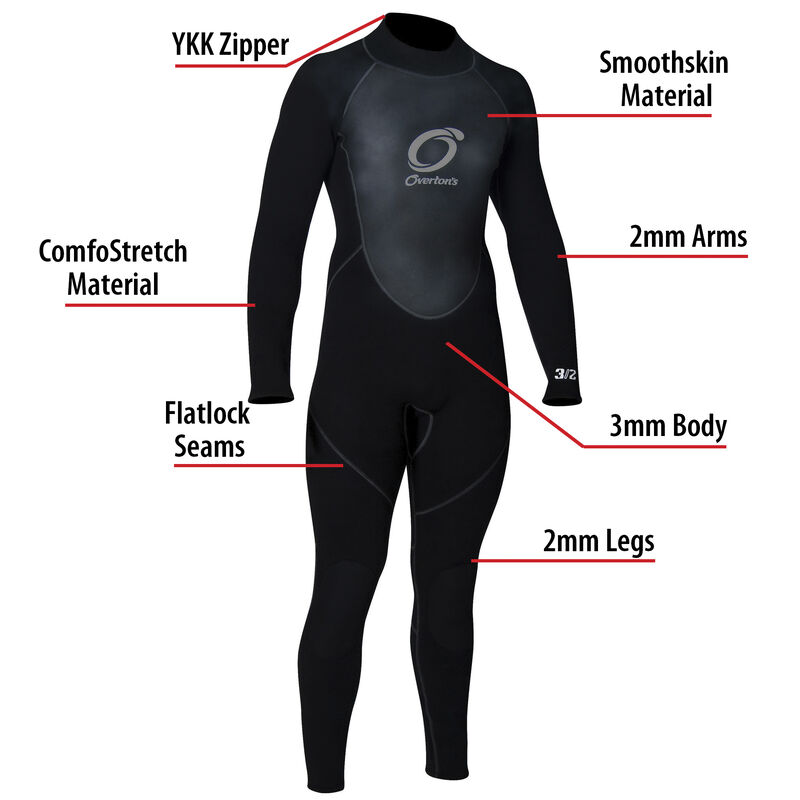 Overton's Men's Pro ComfoStretch Full Wetsuit image number 3