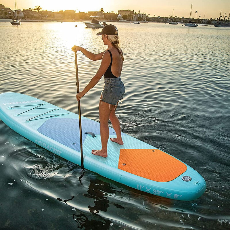 inQracer 11' Inflatable Stand-Up Paddleboard, Green image number 6