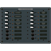 Blue Sea Systems Traditional Metal Panel, DC 16 Positions