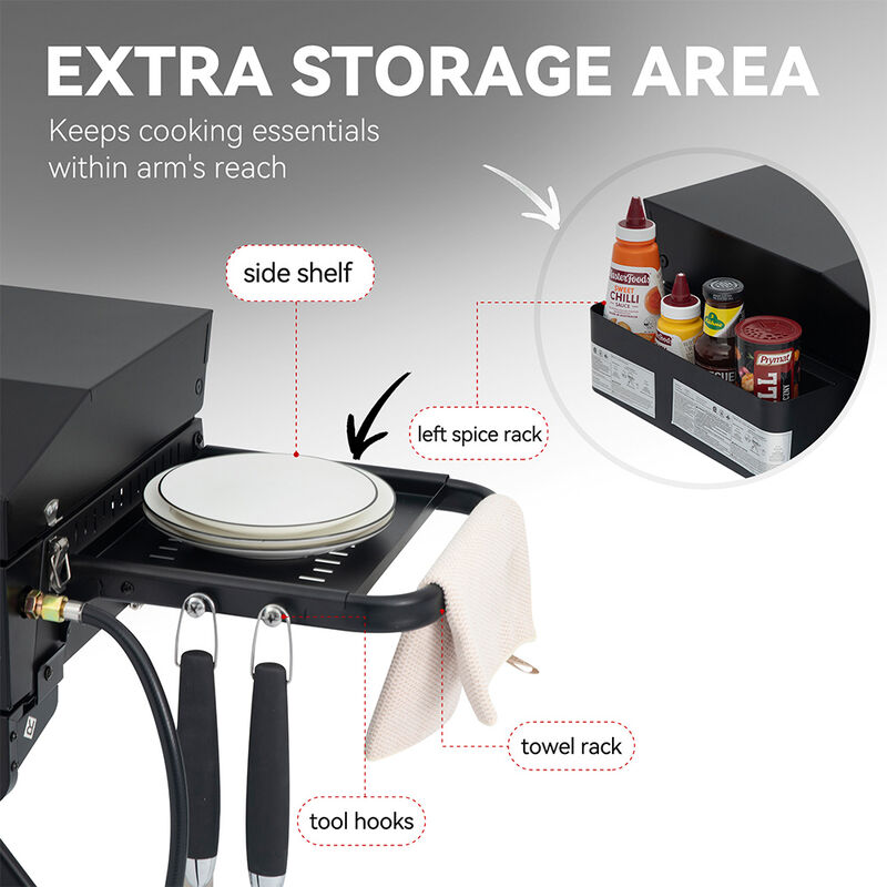 Royal Gourmet 23" Portable 3-Burner Gas Griddle with Collapsible Stand image number 14