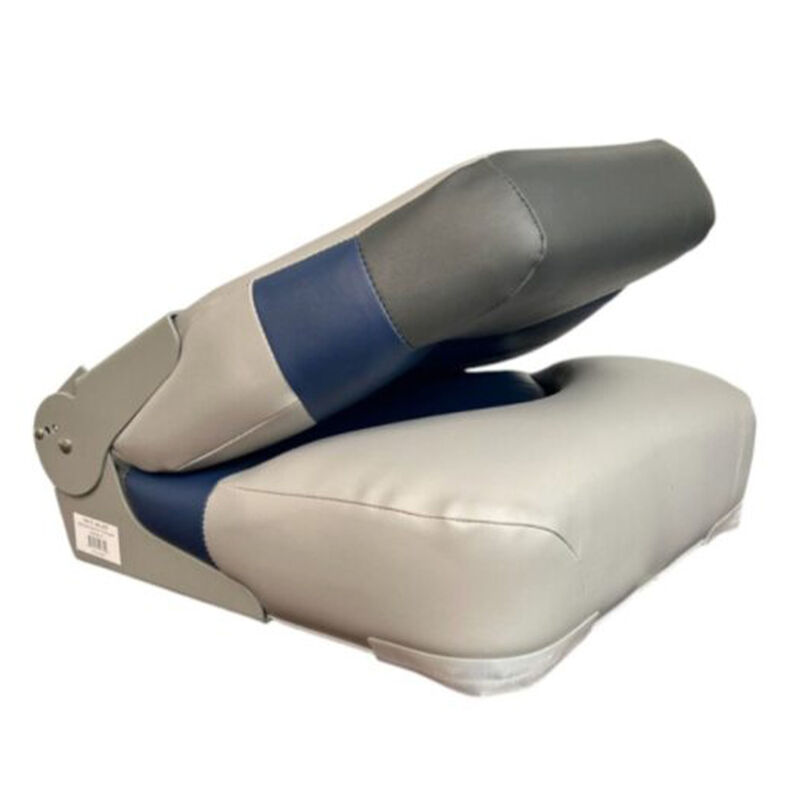 Horizon Manufacturing 19" Tracker Style Boat Seat, Mid Back, Fold Down - Marble/Navy/Charcoal image number 2