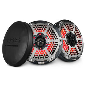 DS18 NXL-6 6.5" Two-Way Coaxial Marine Speakers with RGB LED Lights, Pair
