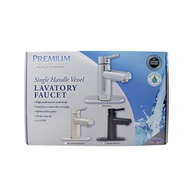 Valterra Premium Single Handle Vessel Lavatory in Matte Black