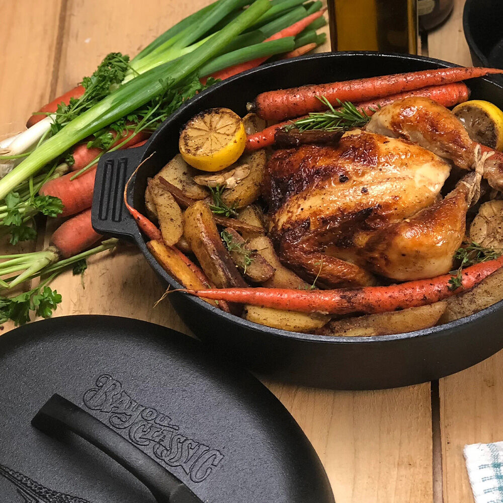 Bayou Classic Cast Iron Oval Roaster - Thumbnail 5