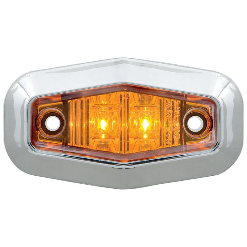 Mini Sealed LED Clearance/Marker Light; Amber; w/ Chrome Trim Ring image number 2