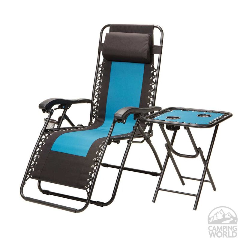 Duo-blend Recliner with Folding Bungee Table image number 9