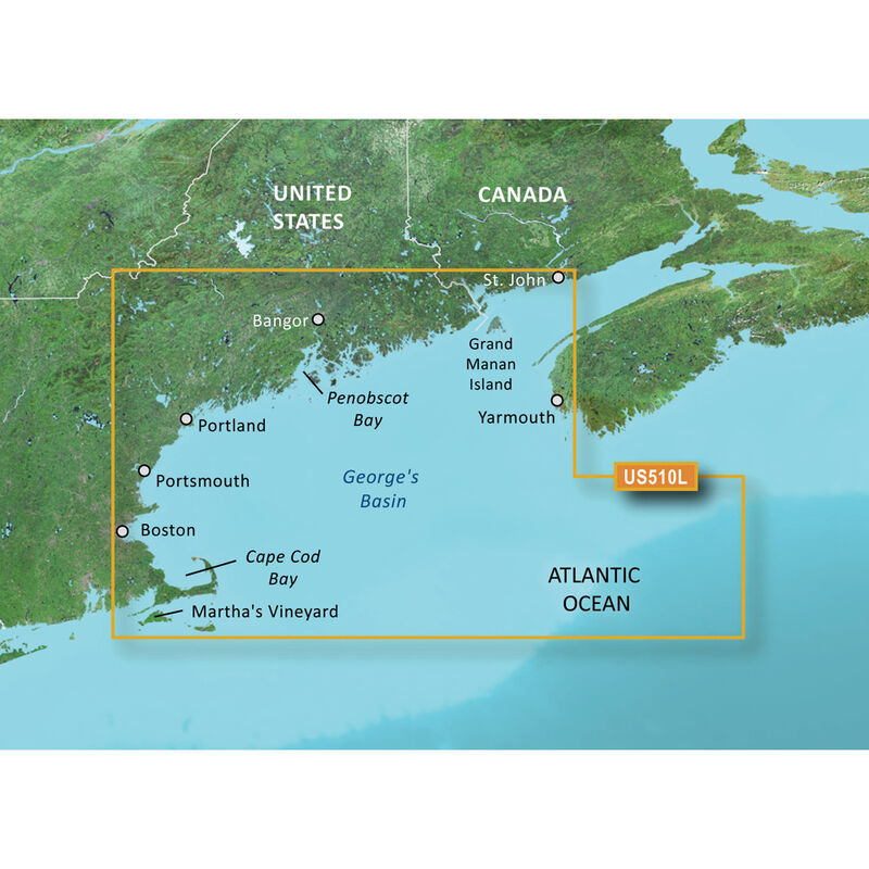 Garmin BlueChart g2 Vision HD Cartography, St. John - Cape Cod image number 1