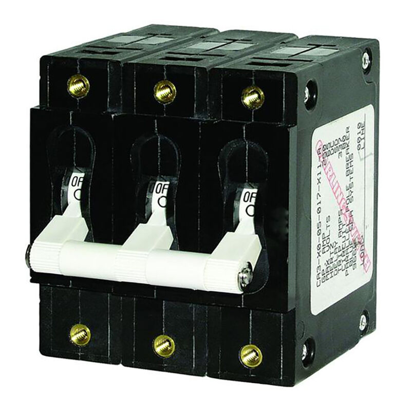 Blue Sea AC Circuit Breaker C-Series Toggle Switch, Triple Pole, 100A image number 1