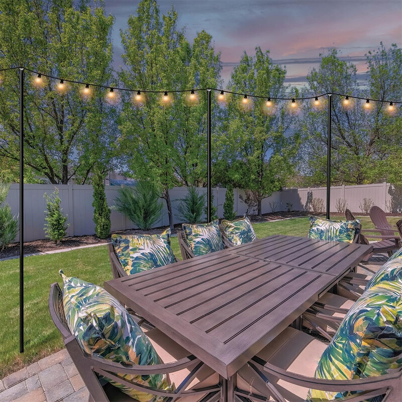 Excello Global Bistro String Light Poles - 2 Pack - Extends to 10’ image number 4