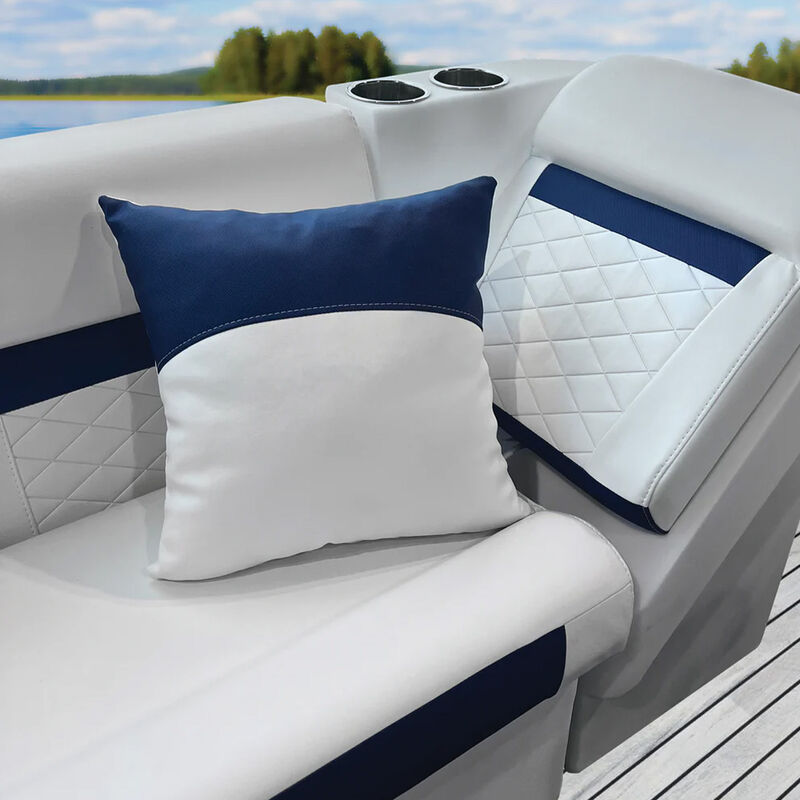 Wise Pontoon Boat Furniture Throw Pillow image number 2