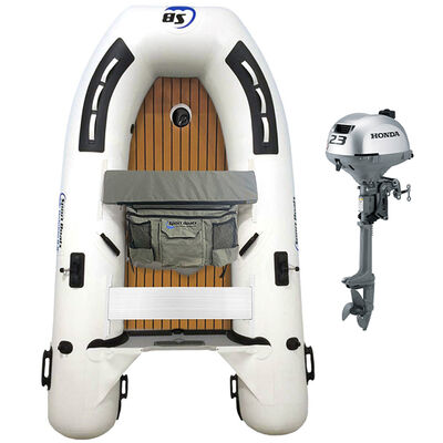 Island Hopper Dolphin 8.8' Air Floor Inflatable Sport Boat with Honda 2.3 HP Outboard with 15" Shaft