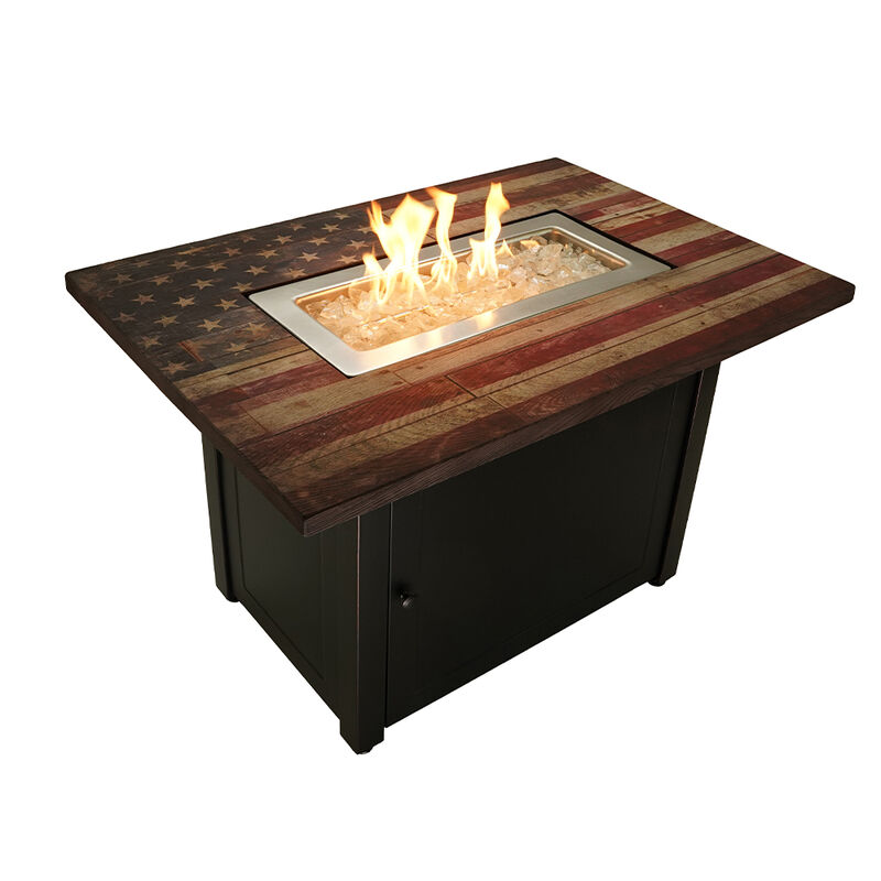 Endless Summer Americana LP Gas Outdoor Fire Pit with American Flag Mantel image number 2