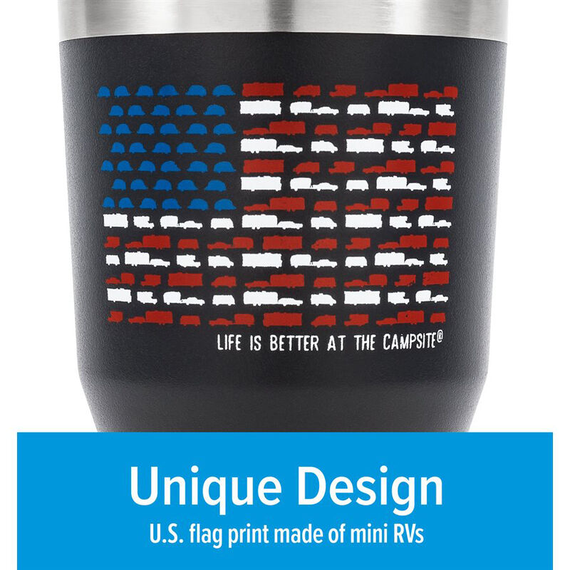 Camco Life is Better at the Campsite Patriotic Stainless Steel Tumbler, 30 oz. image number 2