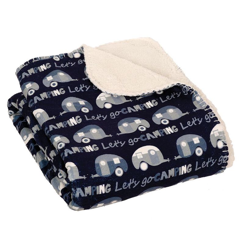 Let&rsquo;s Go Camping Throw, Denim, 50''x60'' image number 1