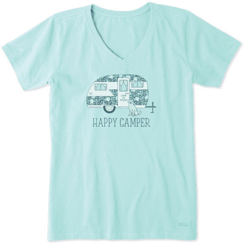 Life Is Good Women&rsquo;s Ditsy Happy Camper Crusher V-Neck image number 1