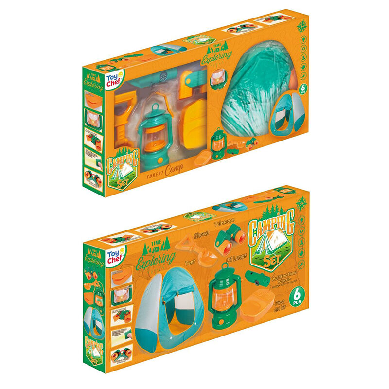 Toy Chef Little Explorer Children's 6-Piece Camping Tent Set image number 4